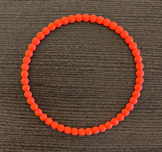 Hot Coral Beaded Bracelet