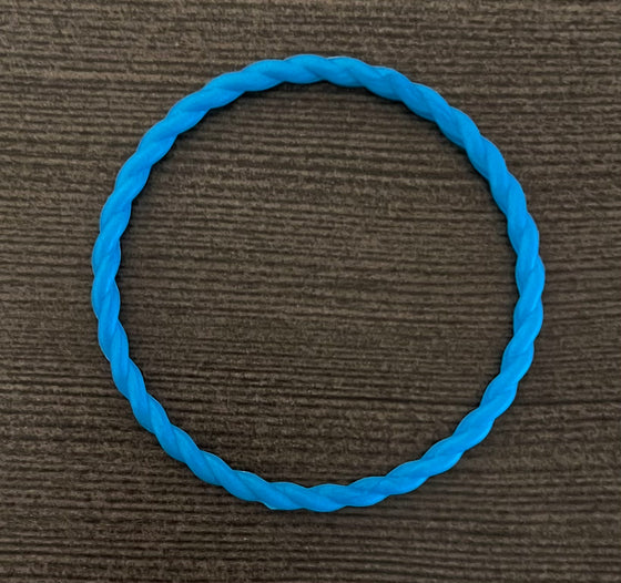 Aqua Blue Sapphire Metallic Twist Bracelet