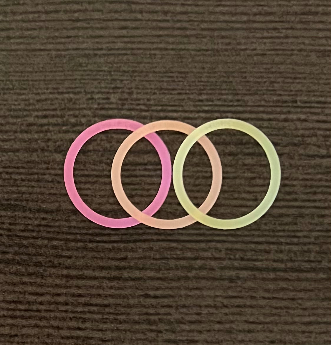 Glow In The Dark Sherbet Silicone Stacking Rings by Hued Bracelets
