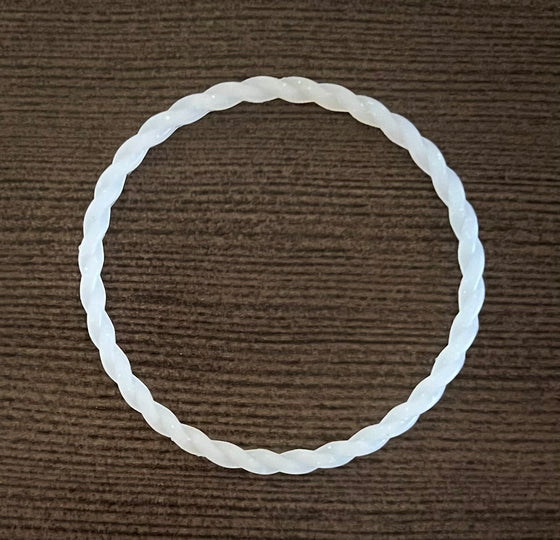 White Glitter Twist Bracelet