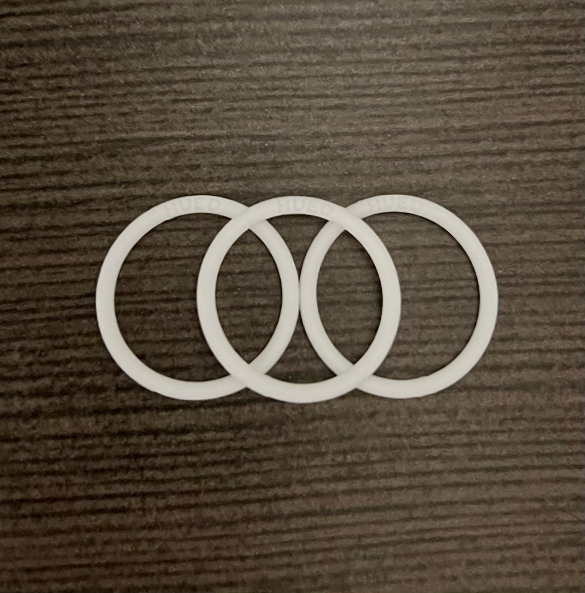 White Silicone Stacking Rings by Hued Bracelets